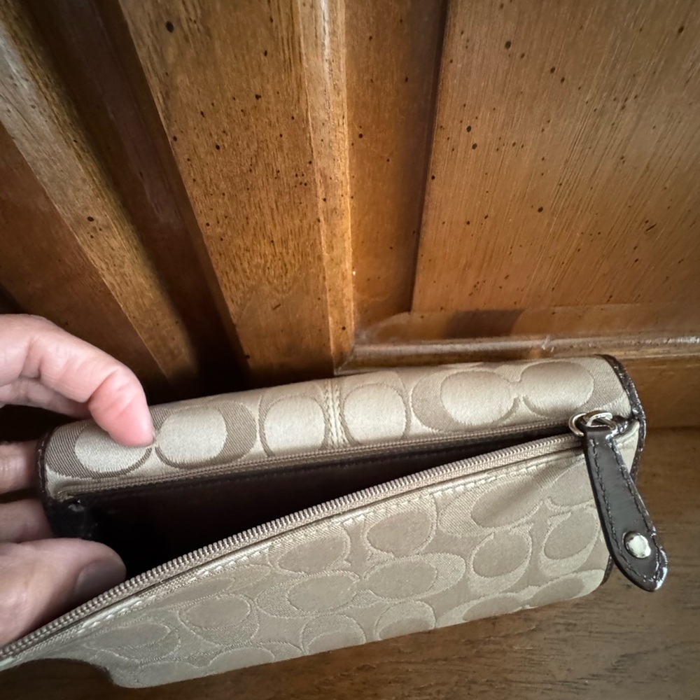 COACH Signature Monogram Wallet and Checkbook Case Set - Picture 8 of 10